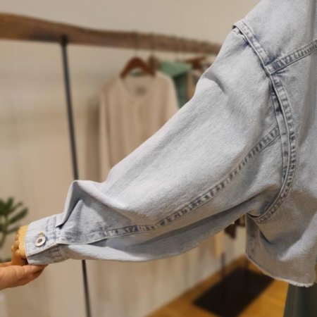 오버핏 아이스 데님 자켓