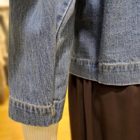 라운드넥 칠부 데님자켓