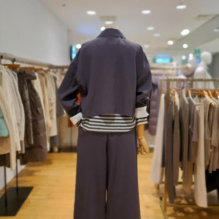 소매 턴업 포인트 크롭자켓