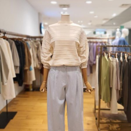 밑단 밴딩 크롭 니트