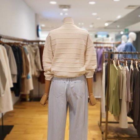 밑단 밴딩 크롭 니트