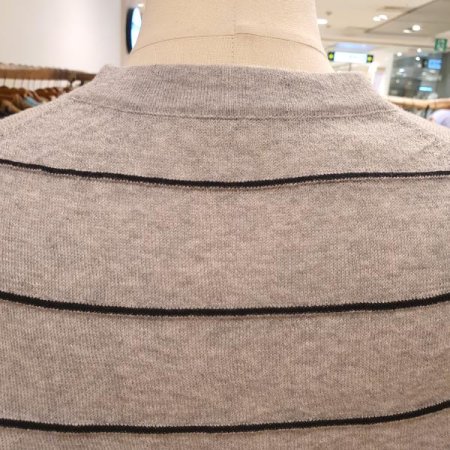 스트라이프 실크혼방 면니트