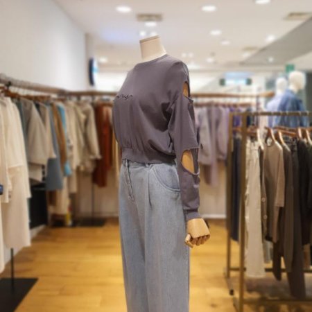 소매컷팅 크롭니트