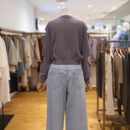 소매컷팅 크롭니트