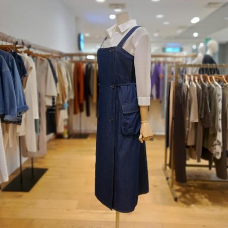 빅포켓 데님 뷔스띠에 원피스