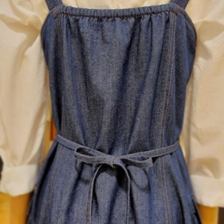 빅포켓 데님 뷔스띠에 원피스