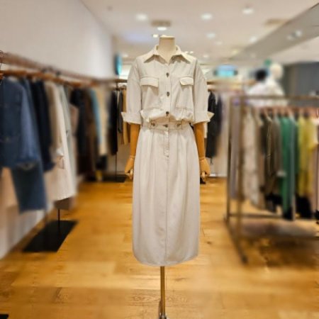 연청 데님 셔츠 원피스