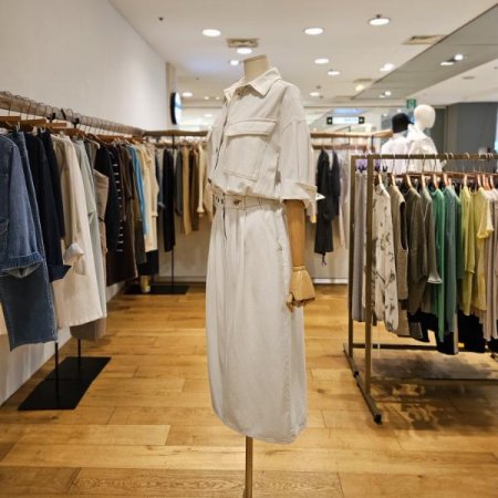 연청 데님 셔츠 원피스