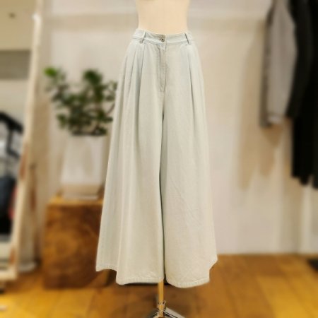 투턱 와이드 데님 팬츠