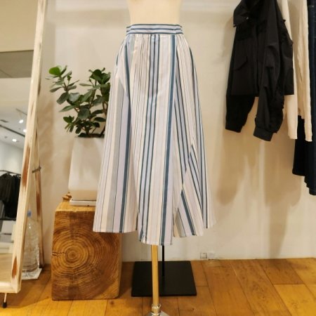스트라이프 와이드 치마바지