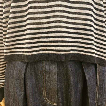 루즈핏 시스루 후드니트