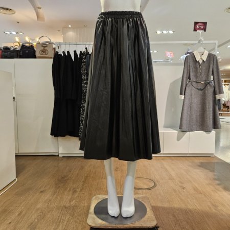 레더플리츠밴딩스커트