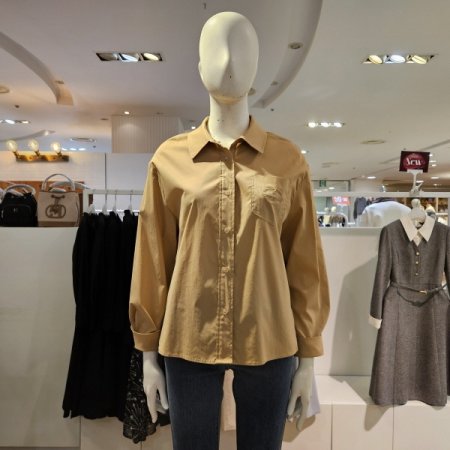 포켓자수카라블라우스