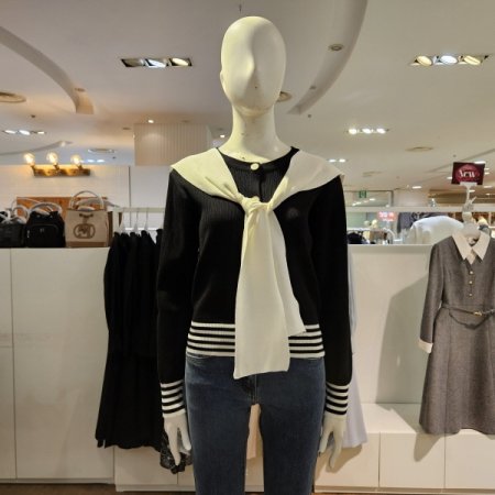 배색머플러가디건