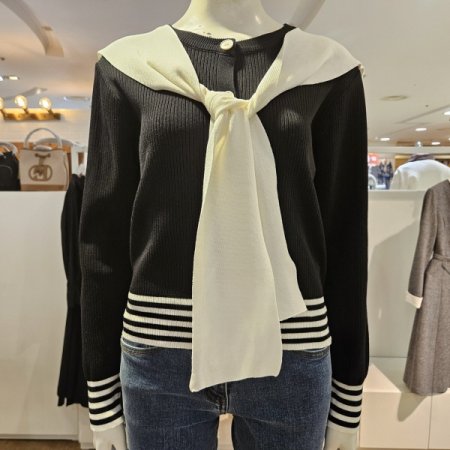 배색머플러가디건