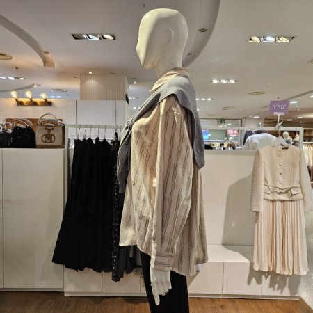 니트머플러소프트스트라이프블라우스