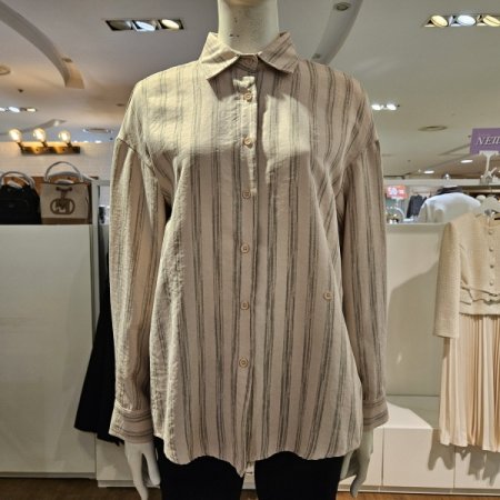 니트머플러소프트스트라이프블라우스