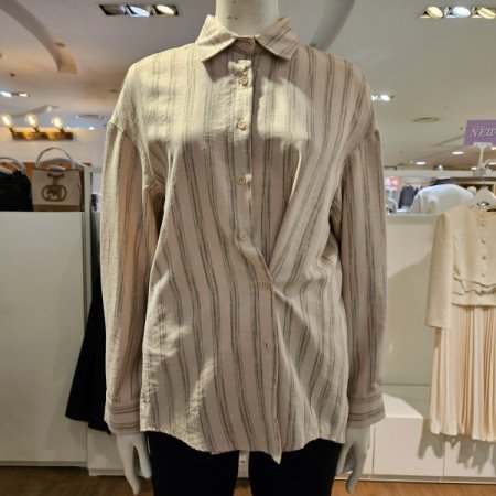 니트머플러소프트스트라이프블라우스