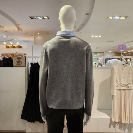 우븐셔츠타이탈부착풀오버