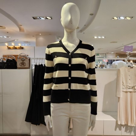 V넥단가라풀오버