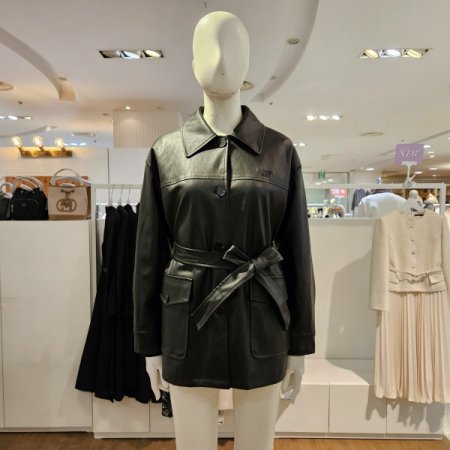 벨티드중기장레더자켓