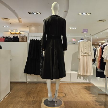 니트배색플레어원피스