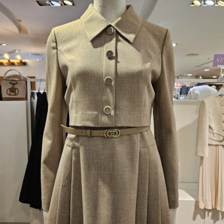 옵션벨트트윈사이드주름원피스