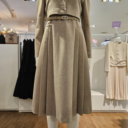 옵션벨트트윈사이드주름원피스