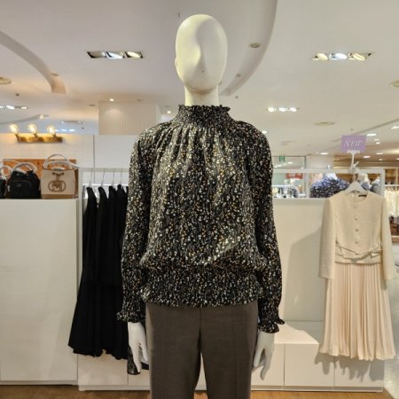 프린트스모킹블라우스