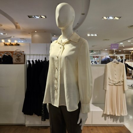 오픈카라홀겹단작블라우스