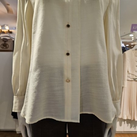 오픈카라홀겹단작블라우스