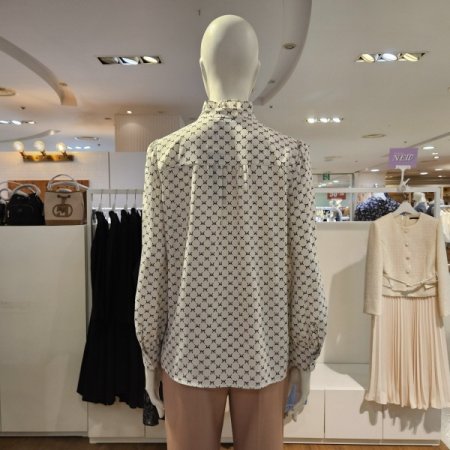 하이넥러플패턴블라우스