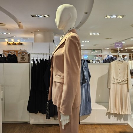 브롯치원버튼컬러자켓