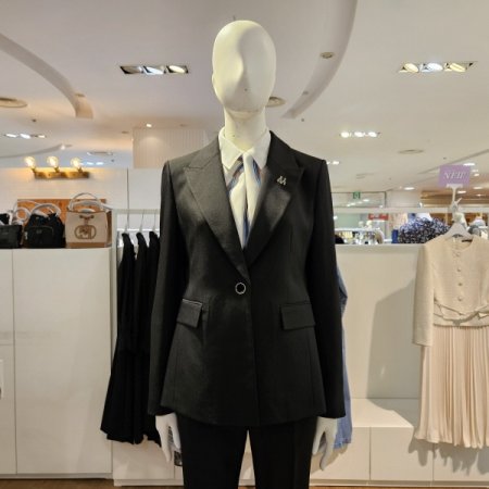 브롯치원버튼컬러자켓