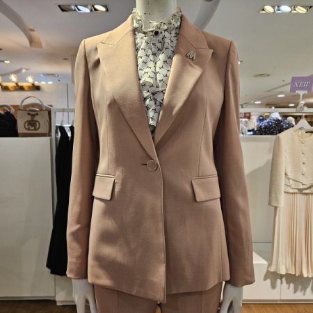 브롯치원버튼컬러자켓