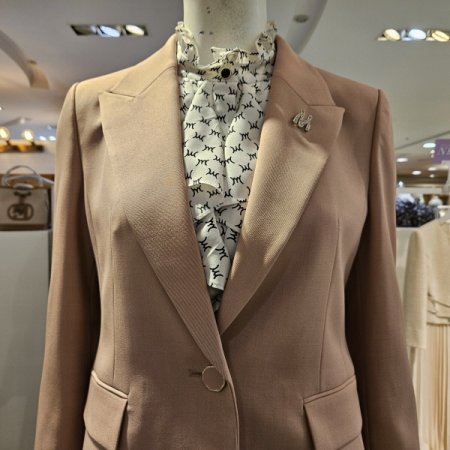 브롯치원버튼컬러자켓