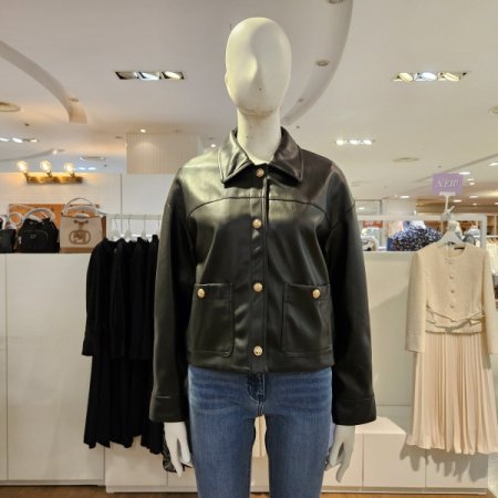 밑단시보리숏기장레더자켓