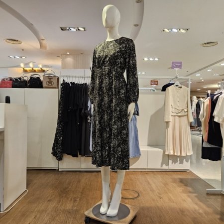 프린트허리끈원피스