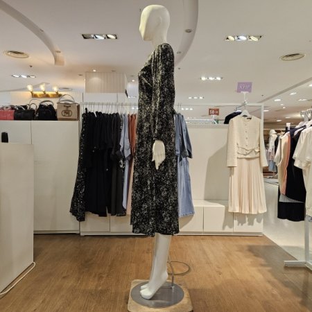 프린트허리끈원피스