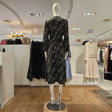 프린트허리끈원피스