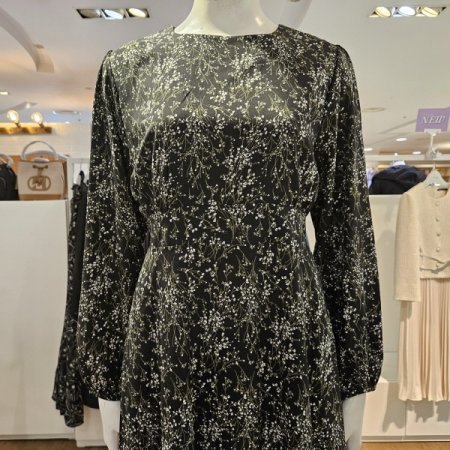 프린트허리끈원피스