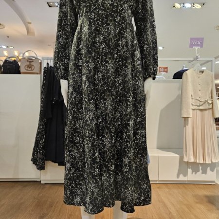 프린트허리끈원피스