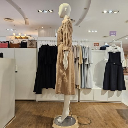 옵션벨트포켓자수셔츠원피스