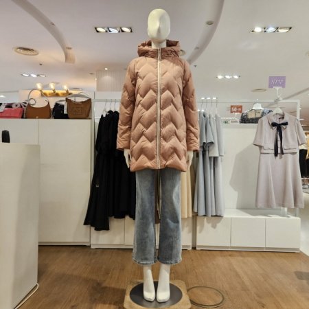 미센스 중기장후드중경량덕다운점퍼