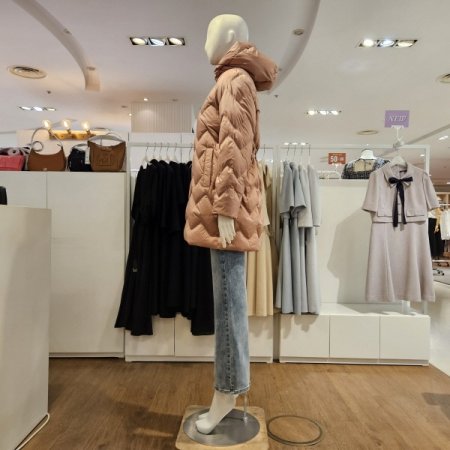 미센스 중기장후드중경량덕다운점퍼