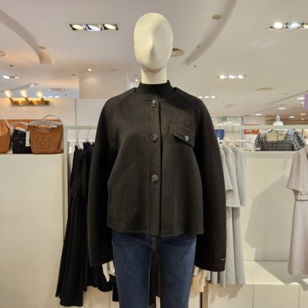 라운드넥숏기장코트