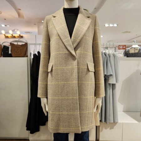 핀체크중기장코트