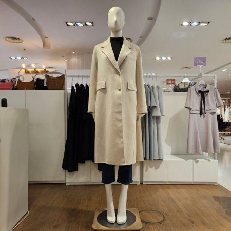 투버튼사이드포켓롱기장코트