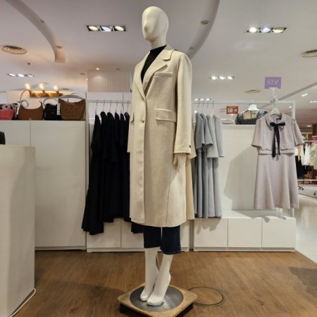 투버튼사이드포켓롱기장코트