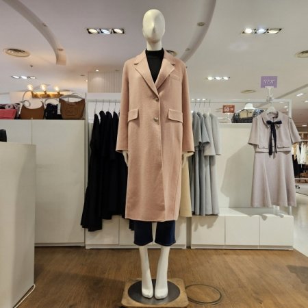 투버튼사이드포켓롱기장코트